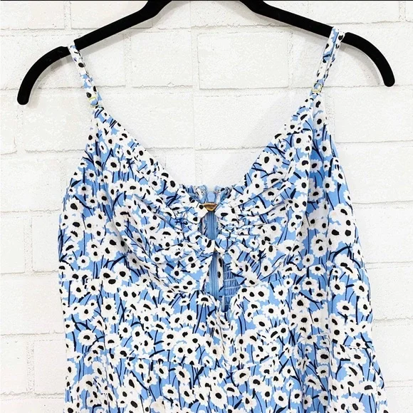 NWT Anthropologie Hutch Blue Motif Ditsy Floral Print Wide Leg Jumpsuit - Picture 9 of 13